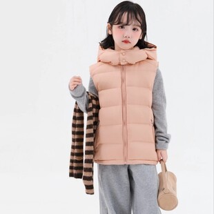 奥莱儿童羽绒马甲秋冬新款加厚短款免洗三防白鸭绒男女童洋气外穿