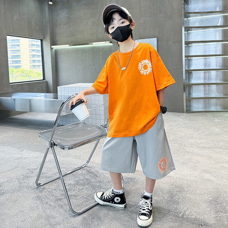男童夏季薄款短袖运动两件套