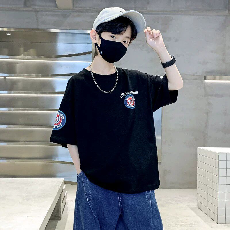 奥莱男童短袖2026新款中大童夏季纯棉半袖时髦洋气炸街百搭t恤潮
