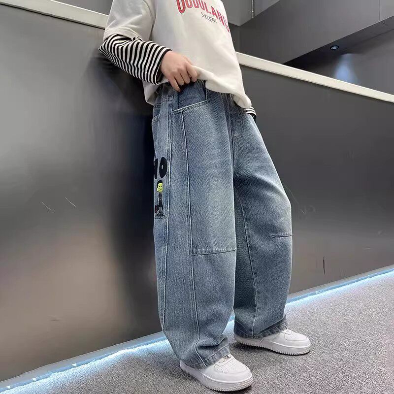 奥莱男童牛仔裤秋冬2026时尚新款百搭中大童男孩加绒裤儿童春秋装