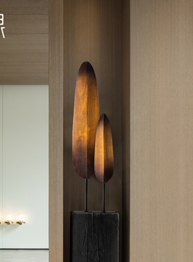 境泉木质工艺品室内软装酒店样板间装饰摆件售楼处玄关雕塑艺术品