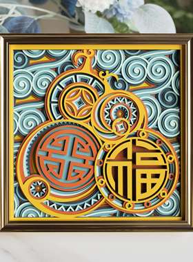 梯木叠雕创意玄关酒柜装饰摆件轻奢高档客厅搬家礼物乔迁新居礼品