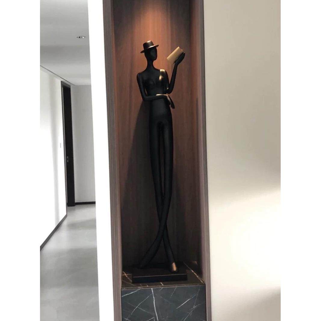 现代轻奢创意抽象人物看书摆件样板房电视柜客厅玄关落地艺术雕塑,家居饰品,落地摆件,淘宝优惠券,粉丝福利购,淘宝优惠卷