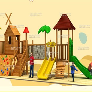 AOT-6014木质组合滑梯/大型儿童户外木质滑梯/游乐设备厂家