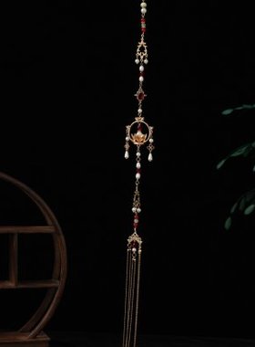 马面裙配饰禁步 莲华竹节国风腰间配饰 腰佩装饰挂饰流苏吊坠腰链