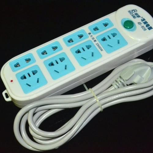 电器606多用插排电源插排新国标大功率家用三脚插排 2500W1.8m长