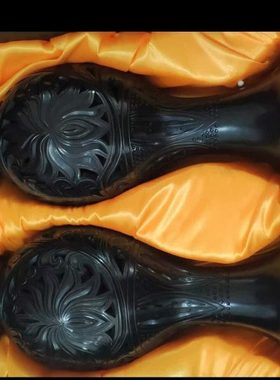 龙山黑陶手工艺品镂空琵琶对花瓶工艺品花瓶摆件家居客厅装饰