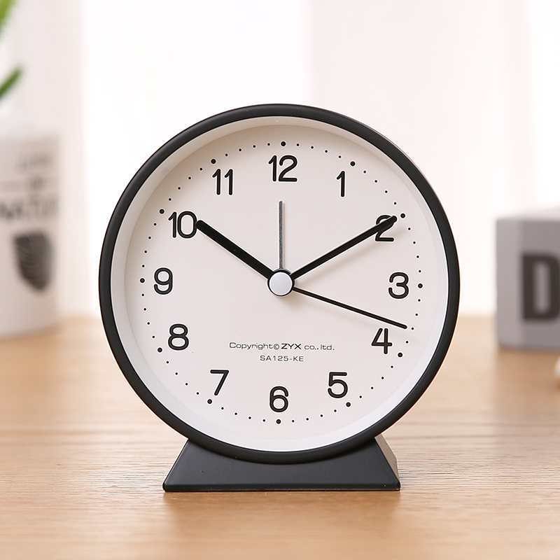 极简小闹钟表儿童学生用宿舍床头懒虫起床闹铃夜灯光卧室静音学习