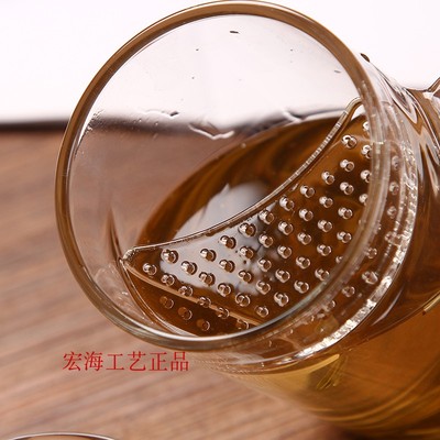 耐热玻璃茶e杯带漏绿茶杯带盖加厚泡茶杯办公室花茶过滤月牙杯