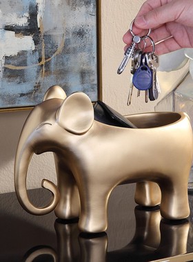 大象软装饰品现代简约轻奢进门口鞋柜玄关客厅放钥匙收纳桌面摆件