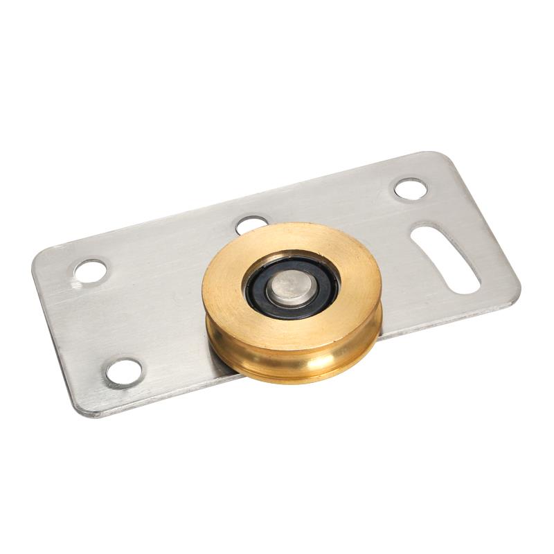 衣柜木门b推拉门滑轮不锈钢衣柜下凹轮平移门下轨道滑轮趟门轱辘