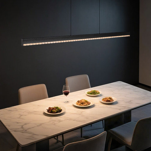 意式极简防眩护眼一字餐厅吊灯