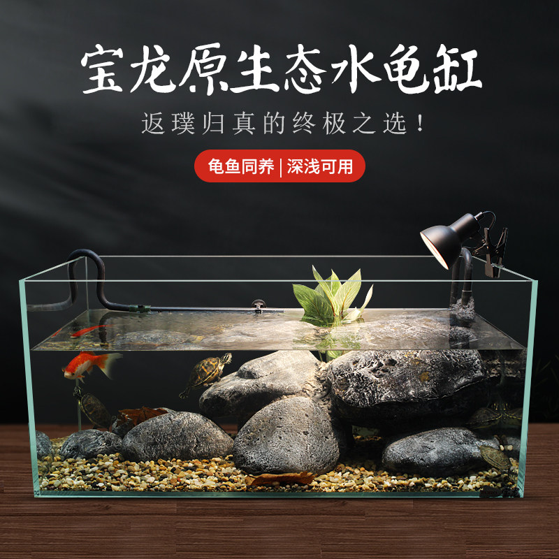 宝龙原生态溪流水龟缸深水龟饲养缸乌龟缸仿溪流原生态造景免换水