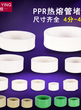PPR堵帽热熔堵头DN20/25/32/40/63/75/110管堵6/4分内丝水管配件