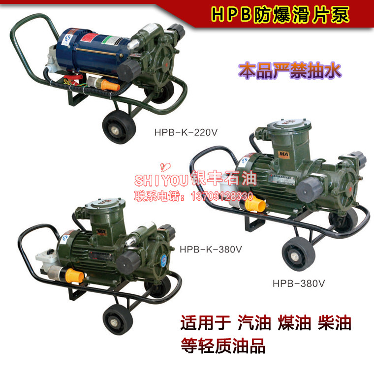 防爆泵HPB系列防爆滑片泵输油泵220V/380V叶片泵抽油泵汽油柴油泵