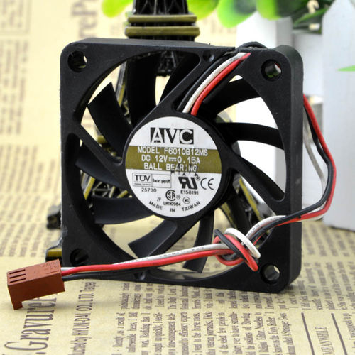 AVC 6010 12V 0.15A 6CM/厘米 双滚珠 3线CPU机箱风扇 F6010B12MS