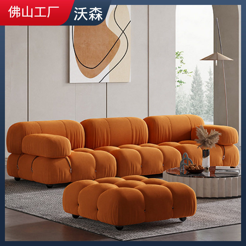 意式轻奢羊羔绒沙发小户型客厅休闲沙发简约方块沙发组合云朵沙发,住宅家具,功能沙发,淘宝优惠券,粉丝福利购,淘宝优惠卷