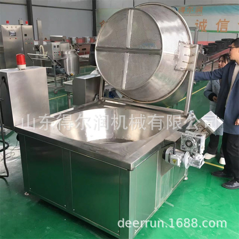 土豆切片油炸锅 大型全自动油炸机 连续式油炸流水线 源头厂家