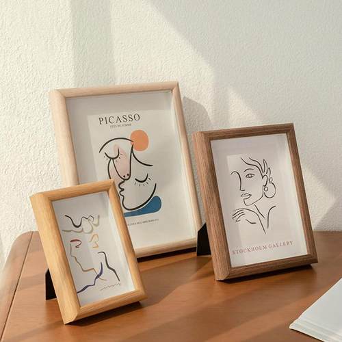 实木相框挂画简约装饰画框6寸7寸8寸北欧摆台框架挂墙相册外框架