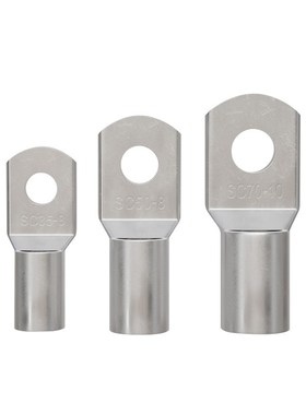 SC铜鼻子6/10/16/25/35/50/70平方 窥口镀锡线耳接线端子头接线鼻