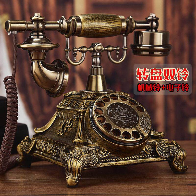 老式手摇电话机欧式复古电话机座机家用创意影视壁挂电视剧民国