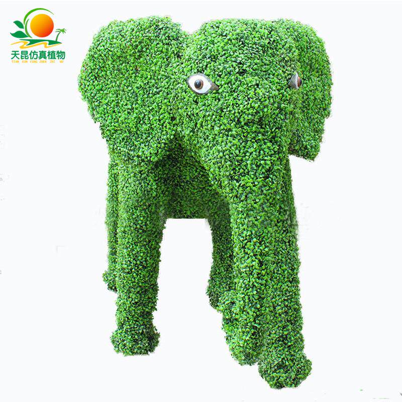 天昆仿真绿雕主题公园装饰大型动物绿雕米兰草皮大象绿雕造景室内