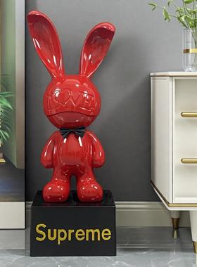 网红轻奢兔子存钱罐摆设客厅玄关电视柜旁落地大摆件家居软装饰品