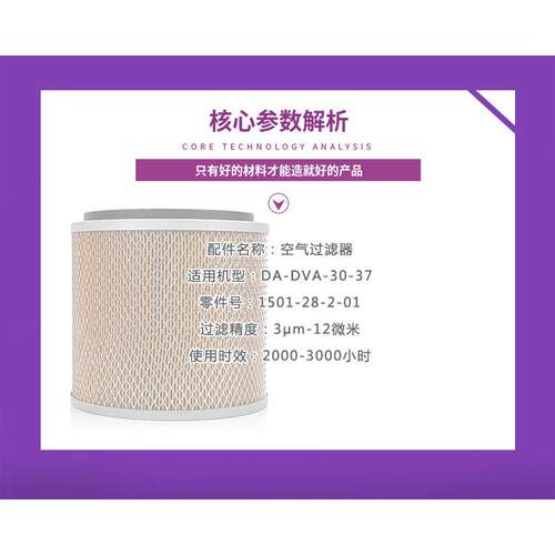 德耐尔螺杆空压机配件DA/DVA-30/37空气过滤器1501-28-2-01空滤芯