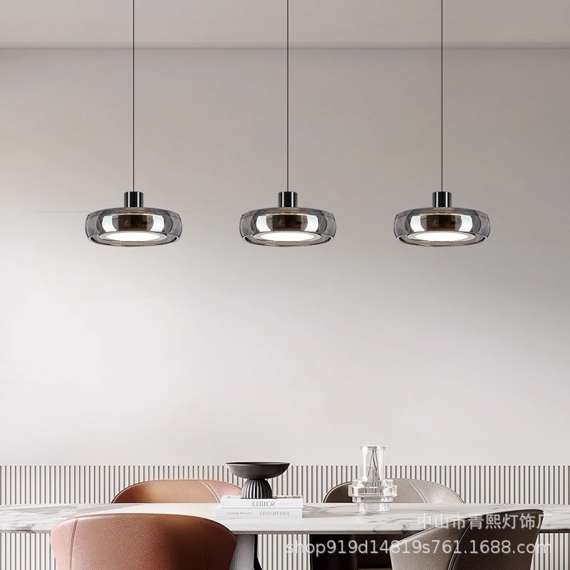 卧室床头吊灯意式轻奢高级感现代简约2025新款升降玻璃床头吊线灯