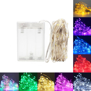 LED铜线灯 铜丝灯串电池款满天星小灯串暖白圣诞装饰灯欧美