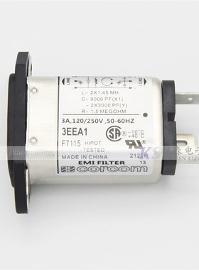 3EEA1 F7115 6609000-4 Corcom 3A 游戏机插座滤波器UL CSA VDE