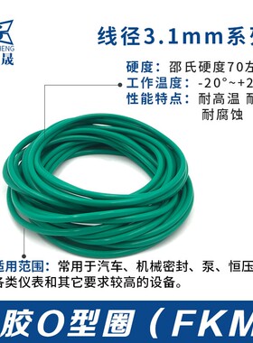 氟胶O型密封圈外径175/180/185/190/195/200/205/210/215/220*3.1