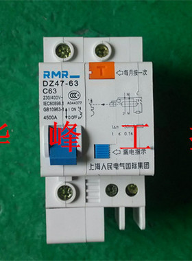 RMR上海人民电气国际小型漏电断路器C45 DZ47LE-63/1P+N C16A 63A