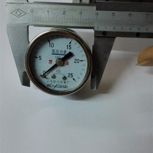 轴向禁油 氧气压力表 40Z 25mpa 直径40mm铜螺纹M10X1