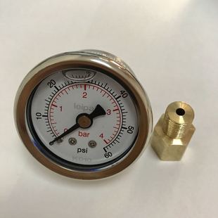 接头耐震压力表 螺纹内G1 压力 4bar 8外m10x1 60psi 47mm分体式