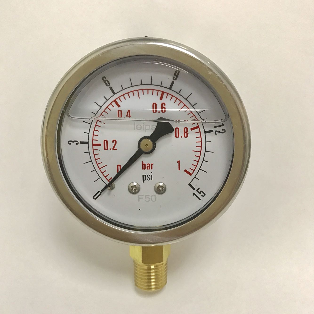 leipai耐震压力表 油压防振表 1bar 15psi 直径61-68mm 螺纹ZG1/4