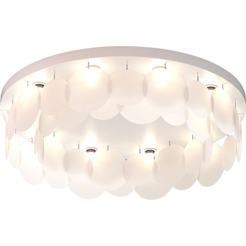 中古奶油贝壳设计客厅灯现代简约温馨浪漫女孩房间卧室护眼吸顶灯