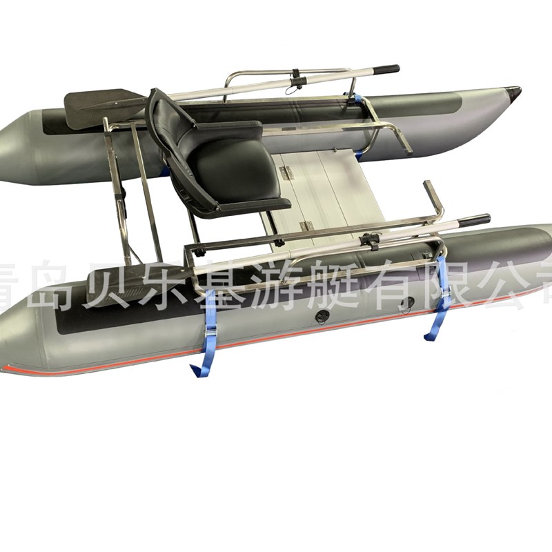 框架双体船 充气浮筒双体船 带座椅可旋转可拆卸便携式双体钓鱼船