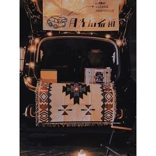 后备箱摊档席毯子汽车后备箱市场夜市桌布房车装饰户外露营风格毯