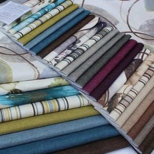 竹节纹细麻布料面料沙发垫飘窗垫布套抱枕靠垫套定制定做加厚