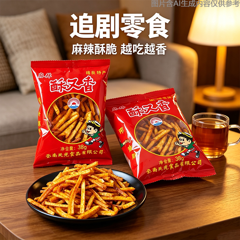 云南陆良特产麻辣土豆片香脆洋芋丝片小吃麻辣土豆丝零食薯片袋