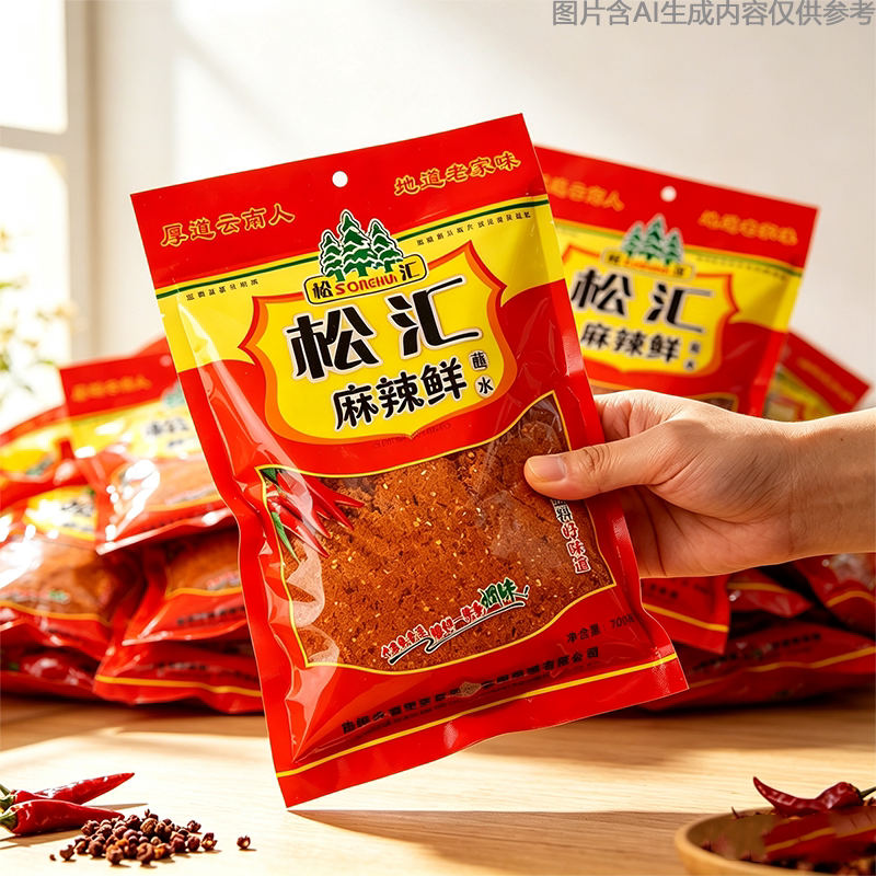 松汇蘸水微辣烧烤调料散装辣椒面劲辣配料香辣过瘾麻味香浓云南