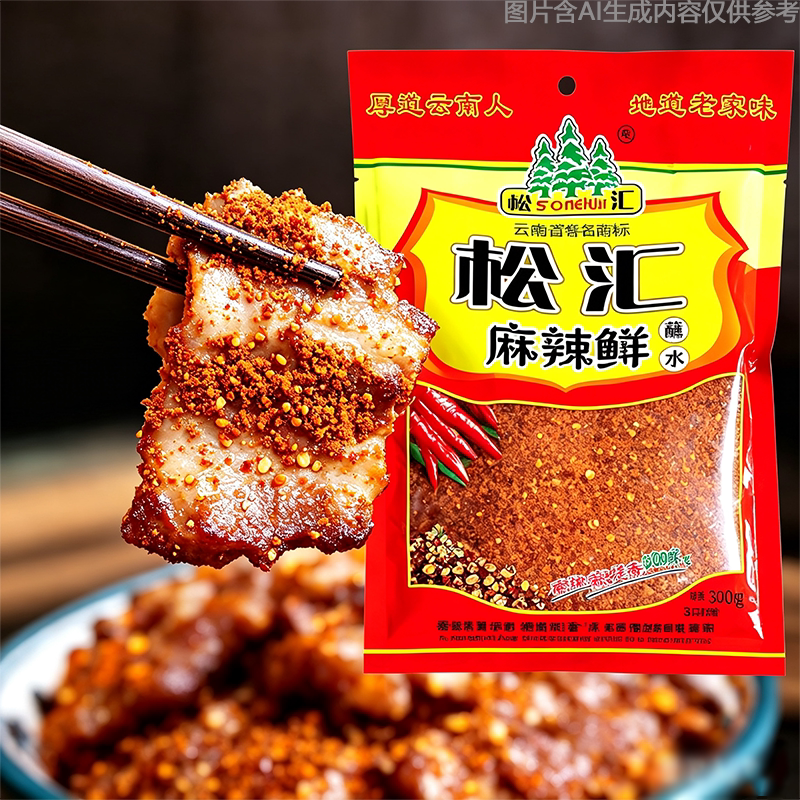 香辣过瘾微辣炒菜松汇蘸水散装云南曲靖特产麻味香浓烧烤调料劲辣