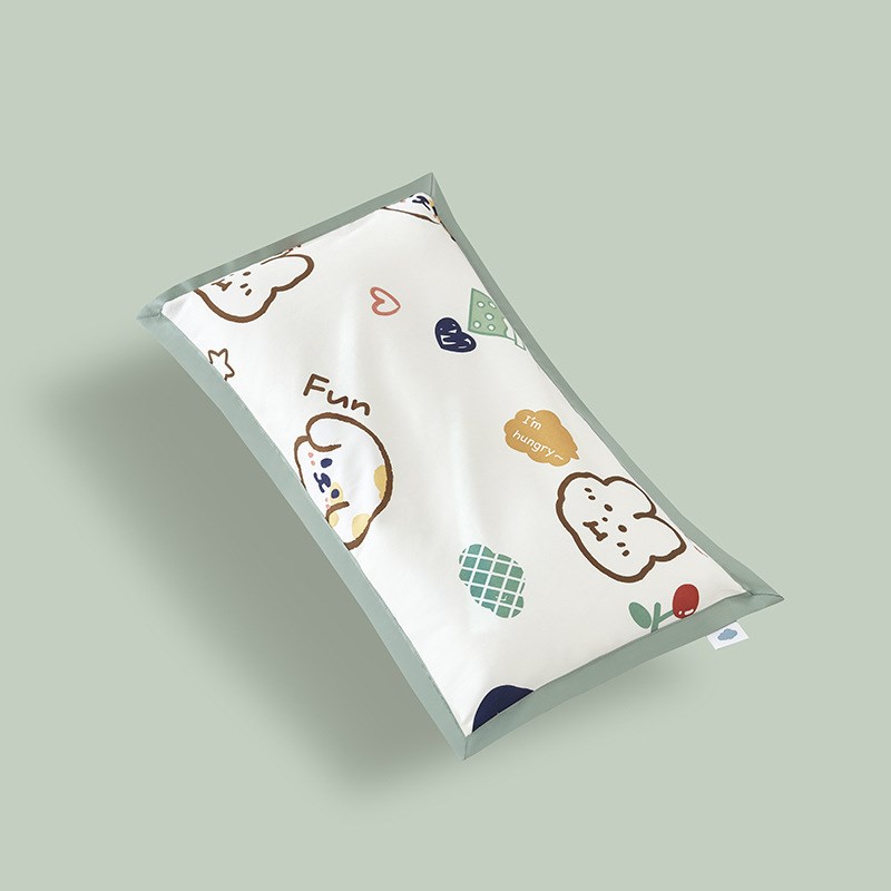 2024新品长绒棉儿童枕套 A类全棉贡缎小枕头套60支拼X边枕芯套