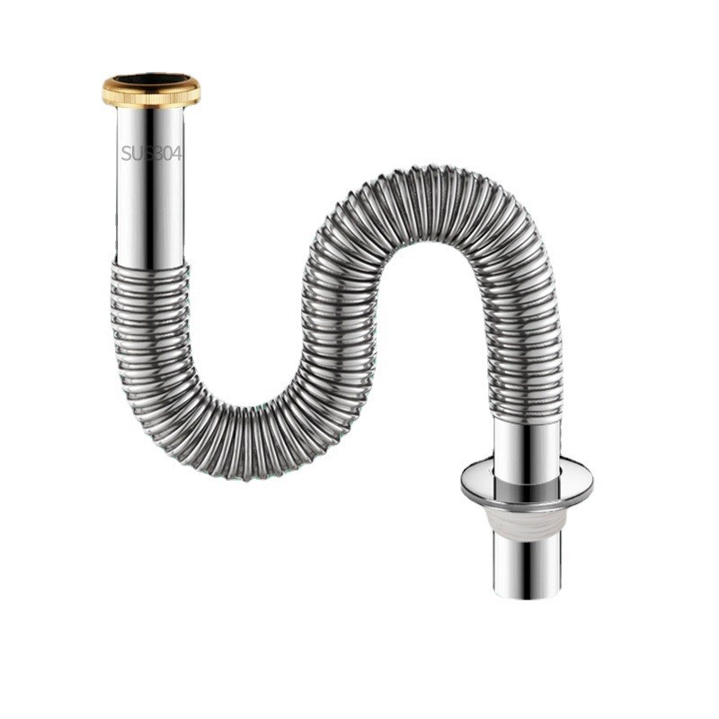 厂家面盆下水m器弹跳芯加厚不锈钢下水器洗手盆下水管