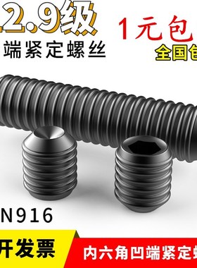 12.9级紧定螺丝M6x5x6x8x10x12x16x20x25x30x35x4060无头机米凹端
