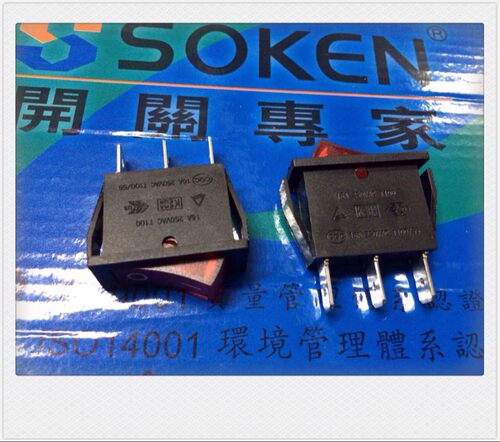 KCD3-102N船型开关 RK1-11 1*3 三脚带灯 CE CQC认证