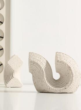 北欧陶瓷抽象建筑书靠摆设创意极简客厅电视柜拱门家居装饰品摆件
