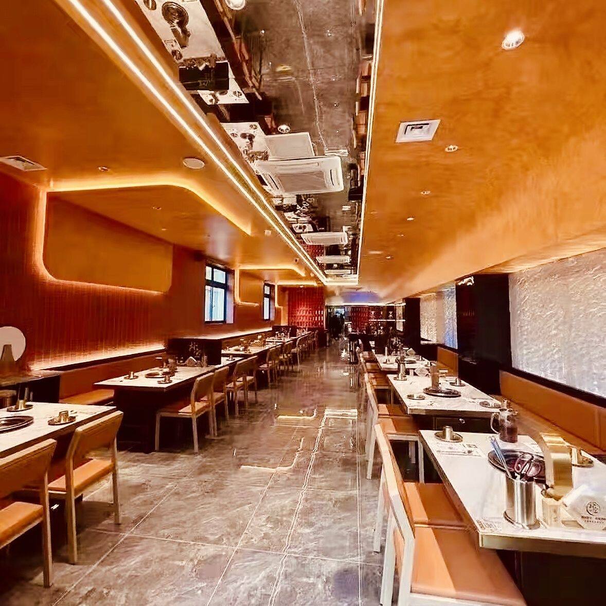 岩板无烟净化烧烤肉桌椅火锅店桌电磁炉一体商用自助餐厅碳烧烤桌