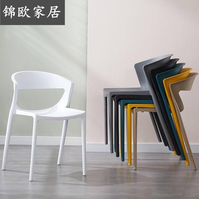 北欧家用加厚椅子现代简约塑料椅时尚网红书桌椅靠背餐椅洽谈椅子